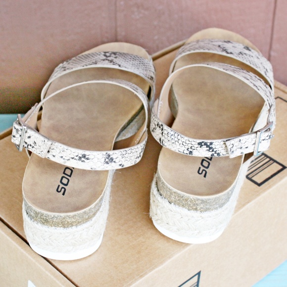 Soda Snakeskin Espadrille Sandals - Picture 5 of 7